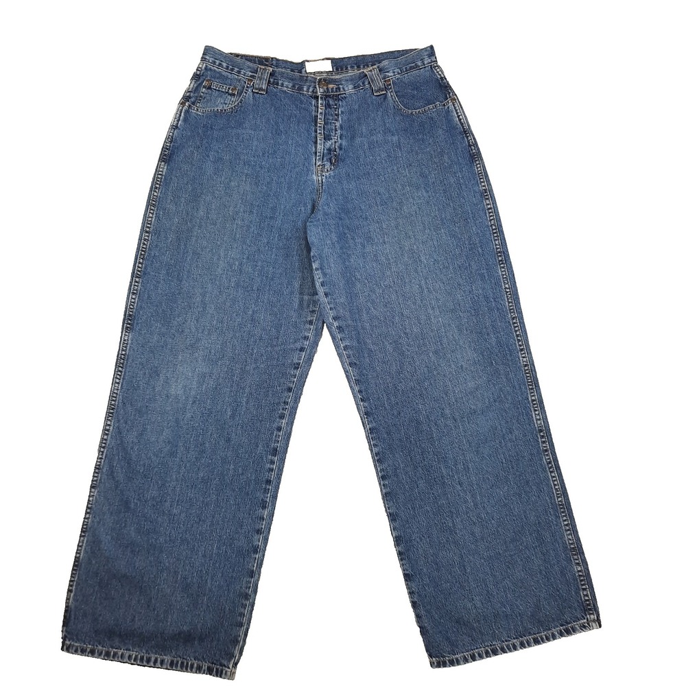 Vintage 90s Wide Leg Jeans Button Fly Womens 18 Y2k Boho Grunge St Johns Bay